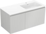 Mexen Rivel dulap pentru baie de 100 cm cu lavoar Otis pe dreapta, 1S, 1D, canelat, gri mat/alb mat (91A23-10047-3-BBFF62-W18P01)