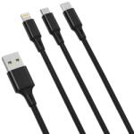 XO NB173 USB-A - Lightning / USB C / Micro kábel fekete 1.2m (NB173) (NB173)