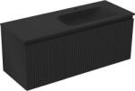 Mexen Rivel dulap baie 120 cm cu lavoar Vela dreapta, 1S, 1D, structurat, negru mat - 91A23-12047-3-BBFF71-W23P71 (91A23-12047-3-BBFF71-W23P71)