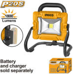 INGCO akkus Led reflektor, 20W 1800 lm (akku, töltő nélkül) (CWLI2025)