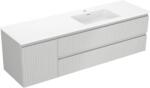 Mexen Rivel dulap baie 160 cm cu lavoar Otis dreapta, 2S, 1D, canelat, gri/alb mat - 91A23-16047-3-BBFFF62-W18P01 (91A23-16047-3-BBFFF62-W18P01)