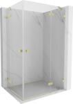 Mexen Lunar Duo cabină de duș dreaptă pivotantă 115 x 100 cm, transparentă, aurie periată - 834-115P-100L-55-00 (834-115P-100L-55-00)