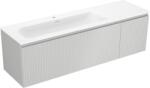 Mexen Rivel dulap de baie 160 cm cu lavoar Vela stâng, 1S, 1D, canelat, gri mat/alb mat - 91A23-16047-3-BBFF62-W23L01 (91A23-16047-3-BBFF62-W23L01)
