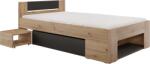 TEMPO KONDELA Ágy tárhellyel, 120x200, artisan tölgy/antracit, UNIS