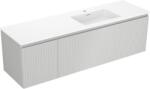 Mexen Rivel dulap baie 160 cm cu lavoar Otis dreapta, 1S, 1D, riflat, gri mat/alb mat - 91A23-16047-3-BBFF62-W18P01 (91A23-16047-3-BBFF62-W18P01)