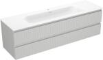 Mexen Rivel dulap de baie 160 cm cu lavoar Vela, 2 sertare, canelat, gri mat/alb mat - 91A20-16047-2-BFF62-W23M0 (91A20-16047-2-BFF62-W23M01)