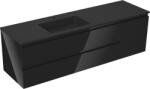 Mexen Orio dulap de baie 160 cm cu lavoar Otis stâng, 2S, 1D, negru lucios/negru mat - 91A13-16047-3-BBFFF70-W18L71 (91A13-16047-3-BBFFF70-W18L71)