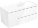 Mexen Orio dulap baie 100 cm cu lavoar Vela dreapta, 2S, 1D, alb lucios - 91A13-10047-3-BBFFF00-W23P00 (91A13-10047-3-BBFFF00-W23P00)