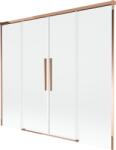 Mexen Rox paravan cadă cu 2 aripi glisante 170 x 150 cm, transparent, aur roz - 8C9-170-002-60-00 (8C9-170-002-60-00)