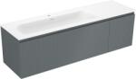 Mexen Rivel dulap de baie 160 cm cu chiuvetă Vela stânga, 1S, 1D, canelat, grafit mat/alb mat - 91A23-16047-3-BBFF66-W23L01 (91A23-16047-3-BBFF66-W23L01)