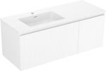 Mexen Rivel dulap de baie 120 cm cu lavoar Otis stânga, 1S, 1D, cu structura în relief, alb mat - 91A23-12047-3-BBFF01-W18L01 (91A23-12047-3-BBFF01-W18L01)