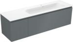 Mexen Rivel dulap baie 160 cm cu lavoar Vela dreapta, 1S, 1D, cu caneluri, grafit/alb mat - 91A23-16047-3-BBFF66-W23P01 (91A23-16047-3-BBFF66-W23P01)