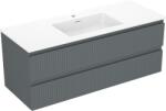 Mexen Rivel dulap de baie 120 cm cu lavoar Otis, 2 sertare, canelat, grafit mat/alb mat - 91A20-12047-2-BFF66-W18M (91A20-12047-2-BFF66-W18M01)