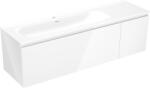 Mexen Orio dulap baie 160 cm cu lavoar Vela stâng, 1S, 1D, alb lucios - 91A13-16047-3-BBFF00-W23L00 (91A13-16047-3-BBFF00-W23L00)