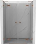 Mexen Lunar L Duo uși de duș rabatabile 140 cm, transparent, cupru periat - 834DL-140-000-65-00 (834DL-140-000-65-00)