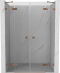 Mexen Lunar Duo uși de duș batante 140 cm, transparent, cupru periat - 834D-140-000-65-00 (834D-140-000-65-00)