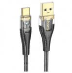 hoco. U121 adatkábel, töltőkábel, fekete (USB-A to USB-C, 1.2m, 60W, 3A)