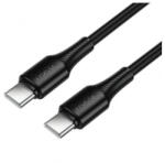 hoco. X120 adatkábel, töltőkábel, fekete (USB-C to USB-C, 1m, 60W, 3A)