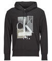 Calvin Klein Pulóverek CONNECTED LAYER LANDSCAPE HOODIE Fekete EU L