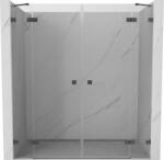 Mexen Lunar Duo 180 cm-es, átlátszó, gun gray kefélt zuhanyajtó - 834D-180-000-66-00 (834D-180-000-66-00)