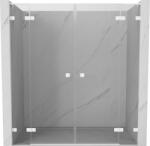 Mexen Lunar L Duo nyitható zuhanyajtók 200 cm, átlátszó, fehér - 834DL-200-000-20-00 (834DL-200-000-20-00)