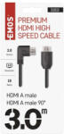 EMOS HDMI kábel 2.0 A-A dugó 90°, 3m (S10310) - akkuforras