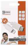 EMOS Töltő- és adatkábel USB-C 2.0 / Lightning MFi, 1 m, fehér (SM7015W) - akkuforras