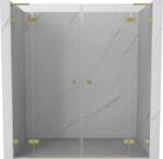 Mexen Lunar L Kétszárnyú zuhanyajtó nyitható 180 cm, átlátszó, arany kefe - 834DL-180-000-55-00 (834DL-180-000-55-00)