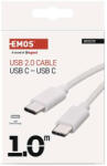 EMOS Töltő- és adatkábel USB-C 2.0/USB-C 2.0, 1m, fehér SM7027W (EMOS-SM7027W)