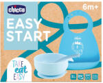 Chicco Easy Start 3 részes szilikon étkészlet kezdő szett 6hó+, kék