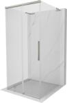 Mexen Rox-3S L 3-falú zuhanykabin tolóajtóval 100 x 100 cm, áttetsző, selyemfényű nikkel - 8C2L-100-100-97-00-3S (8C2L-100-100-97-00-3S)