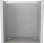 Mexen Lunar Két kinyitható zuhanyajtó 170 cm, átlátszó, arany kefélt - 834D-170-000-55-00 (834D-170-000-55-00)