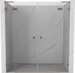 Mexen Lunar L Duo 200 cm-es nyíló zuhanyajtó, átlátszó, kefélt réz - 834DL-200-000-65-00 (834DL-200-000-65-00)