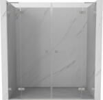 Mexen Lunar L Duo zuhanyajtó páros nyitható, 190 cm, átlátszó, kefezett nikkel - 834DL-190-000-97-00 (834DL-190-000-97-00)