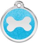 Red Dingo Csillámos Rozsdamentes csont mintás acél biléta világoskék - falatozoo