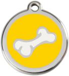 Red Dingo Rozsdamentes csont mintás acél biléta sárga - falatozoo