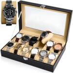 Retoo 12 rekeszes elegáns óratartó doboz, órarendező, 30 x 20, 5 x 8 cm, RT (O633)