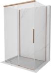Mexen Rox-3S 3-falú zuhanykabin tolóajtóval 160 x 70 cm, átlátszó, kefélt réz - 8C2-160-070-65-00-3S (8C2-160-070-65-00-3S)