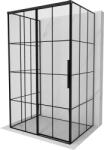 Mexen Rox-3S 3-falú zuhanykabin, balra nyíló, 155 x 70 cm, fekete rács, fekete - 8C2-155-070-70-77-3S-L (8C2-155-070-70-77-3S-L)