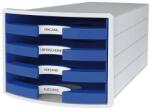 HAN Suport cu sertare, plastic, cu 4 sertare, albastru, HAN Impuls (HA-1013-14)
