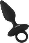 Anos - bordázott vibrációs anál plug (fekete) - shop