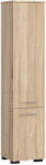 Brius Dulap baie tip coloana cu 2 usi si 5 rafturi, PAL laminat, 30x30x140 cm, stejar sonoma (AK-38165656)