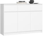 Brius Comoda pal 3 usi 3 sertare depozitare generoasa, 138x40x99 cm, design luminos, alb (AK-52852266-3/3) Comoda