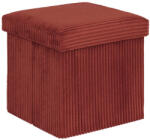 Brius Taburet pliabil Atmosphera Arum din material tip catifea raiat, 38x38x38 cm, ambra (JJ-207381D)