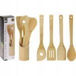 Excellent Houseware Konyhai eszközök állványon 5 db bambuszból készült készletben (8711295744891)