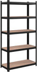 Brius Raft depozitare metalic 5 polite mdf maxim 875 kg, 180x90x40 cm, robust, negru (EZ-GLR040B01) Raft