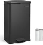 Brius Cos gunoi otel pedala soft-close saci inclusi 40l, 43x32x66 cm, design modern, negru (EZ-LTB540B4002) Cos de gunoi