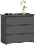 Brius Noptiera pal 3 sertare glisiere metalice, 60x35x57 cm, design modern, gri (AK-52853089)