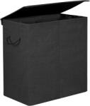 Brius Cos rufe textil pliabil 2 compartimente saci detasabili 142l, 60x36x66 cm, organizare, negru (EZ-LCB02BK)