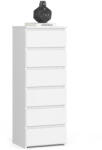 Brius Comoda 6 sertare pal laminat glisiere metalice, 40x35x109 cm, design luminos, alb (AK-12219348) Comoda
